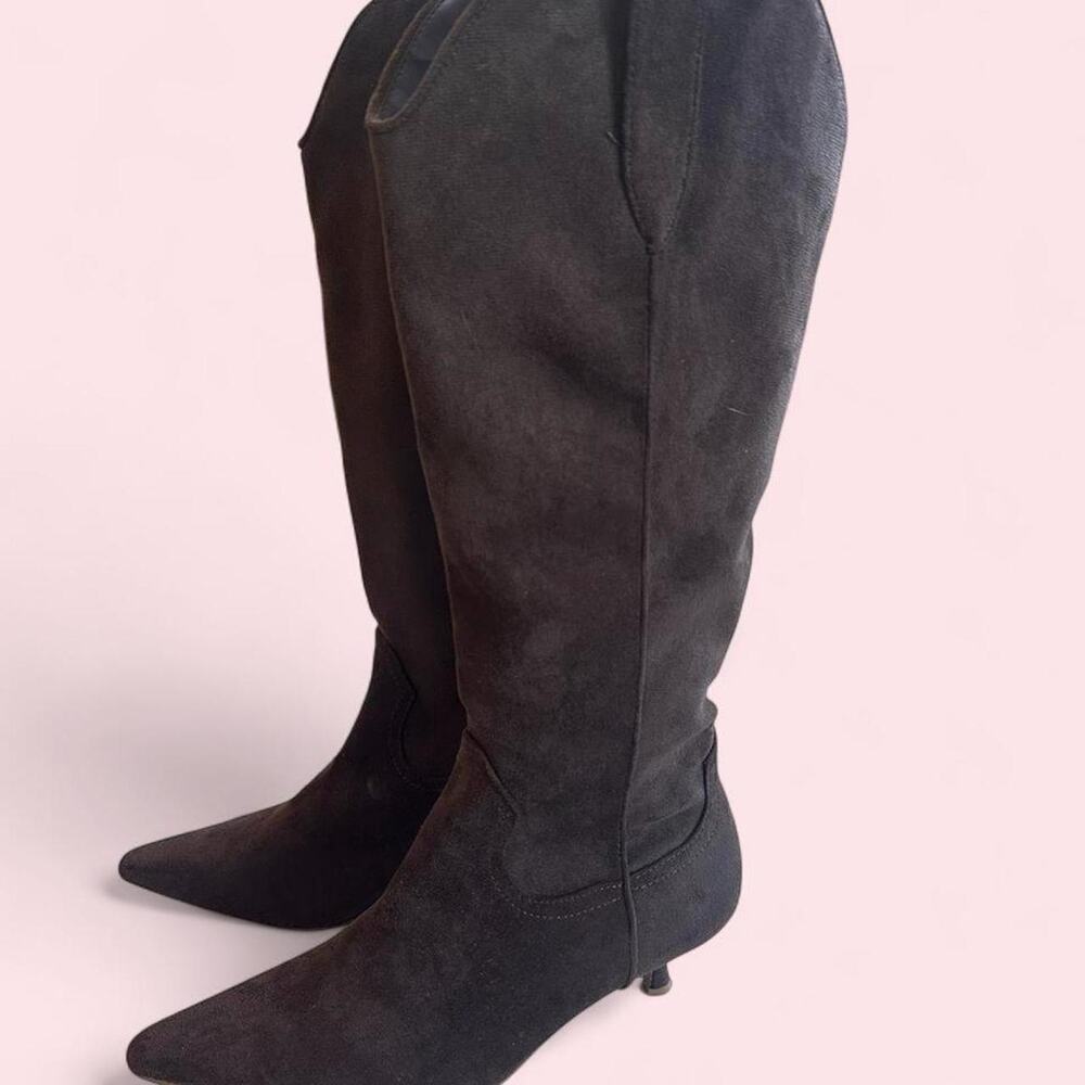 Womens brown suede knee